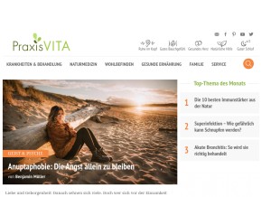 How praxisvita.de looks like on a tablet such as an iPad.