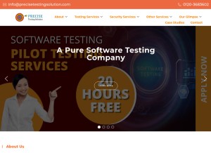 How precisetestingsolution.com looks like on a tablet such as an iPad.