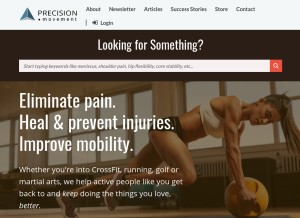 How precisionmovement.coach looks like on a tablet such as an iPad.