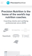 How precisionnutrition.com looks like on a mobile device such as an iPhone.