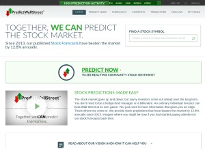 How predictwallstreet.com looks like on a tablet such as an iPad.
