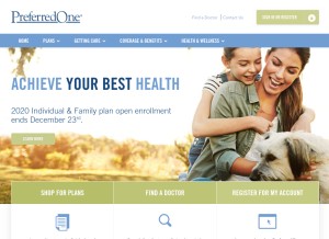 How preferredone.com looks like on a tablet such as an iPad.