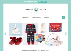 How pregnantchicken.com looks like on a tablet such as an iPad.