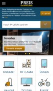 How preissuchmaschine.de looks like on a mobile device such as an iPhone.