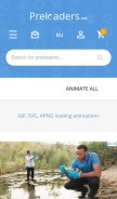 How preloaders.net looks like on a mobile device such as an iPhone.