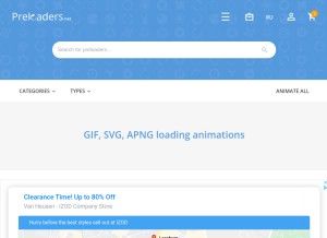 How preloaders.net looks like on a tablet such as an iPad.