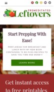 How premeditatedleftovers.com looks like on a mobile device such as an iPhone.
