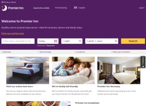 How premierinn.com looks like on a tablet such as an iPad.
