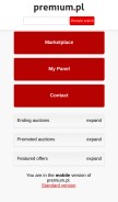 How premium.pl looks like on a mobile device such as an iPhone.