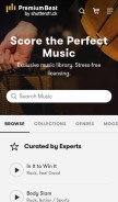 How premiumbeat.com looks like on a mobile device such as an iPhone.