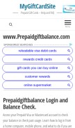 How prepaidgiftbalance.mobi looks like on a mobile device such as an iPhone.