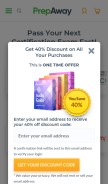 How prepaway.com looks like on a mobile device such as an iPhone.