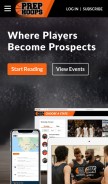 How prephoops.com looks like on a mobile device such as an iPhone.