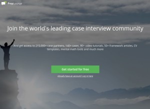 How preplounge.com looks like on a tablet such as an iPad.