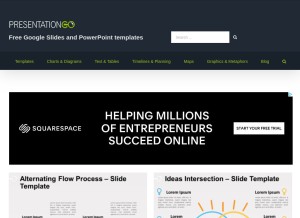 How presentationgo.com looks like on a tablet such as an iPad.