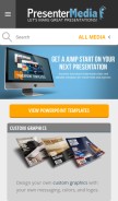 How presentermedia.com looks like on a mobile device such as an iPhone.
