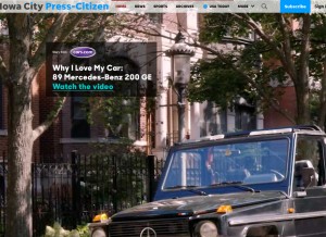 How press-citizen.com looks like on a tablet such as an iPad.