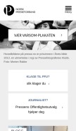How presse.no looks like on a mobile device such as an iPhone.