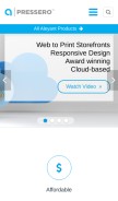 How pressero.com looks like on a mobile device such as an iPhone.
