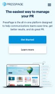 How presspage.com looks like on a mobile device such as an iPhone.