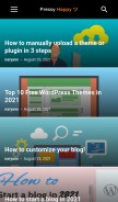 How pressyhappy.com looks like on a mobile device such as an iPhone.