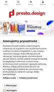 How presta.design looks like on a mobile device such as an iPhone.