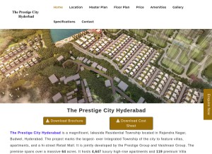 How prestigecityhyd.in looks like on a tablet such as an iPad.