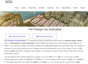 How prestigecityhyderabad.live looks like on a tablet such as an iPad.