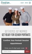 How prestigeportraits.com looks like on a mobile device such as an iPhone.