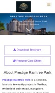 How prestigeraintreepark.live looks like on a mobile device such as an iPhone.