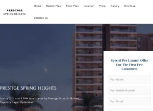 How prestigespringheights.co looks like on a tablet such as an iPad.
