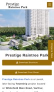 How prestigesraintreepark.info looks like on a mobile device such as an iPhone.