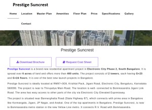 How prestigessuncrest.live looks like on a tablet such as an iPad.