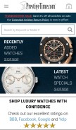How prestigetime.com looks like on a mobile device such as an iPhone.