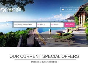 How prestigia.com looks like on a tablet such as an iPad.