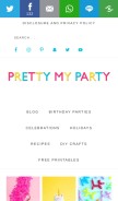 How prettymyparty.com looks like on a mobile device such as an iPhone.