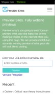 How previewof.site looks like on a mobile device such as an iPhone.