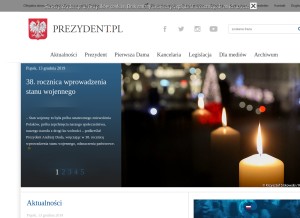 How prezydent.pl looks like on a tablet such as an iPad.