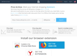 How pricearchive.org looks like on a tablet such as an iPad.