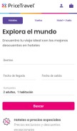 How pricetravel.com looks like on a mobile device such as an iPhone.