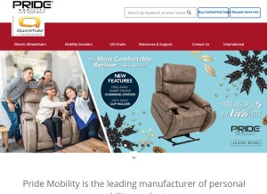 How pridemobility.com looks like on a tablet such as an iPad.