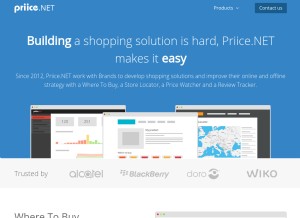 How priice.net looks like on a tablet such as an iPad.