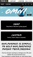 How primalwear.com looks like on a mobile device such as an iPhone.