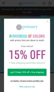How primary.com looks like on a mobile device such as an iPhone.