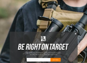 How primaryarms.com looks like on a tablet such as an iPad.