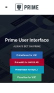 How primefaces.org looks like on a mobile device such as an iPhone.