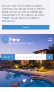 How primelocation.com looks like on a mobile device such as an iPhone.