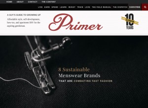 How primermagazine.com looks like on a tablet such as an iPad.