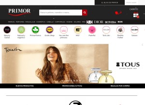 How primor.eu looks like on a tablet such as an iPad.