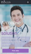How princessdentalstaffing.com looks like on a mobile device such as an iPhone.